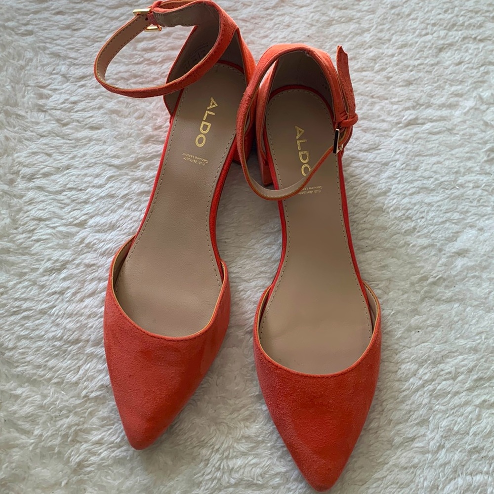 Aldo orange suede leather shoe. Size 7.5. Like new.